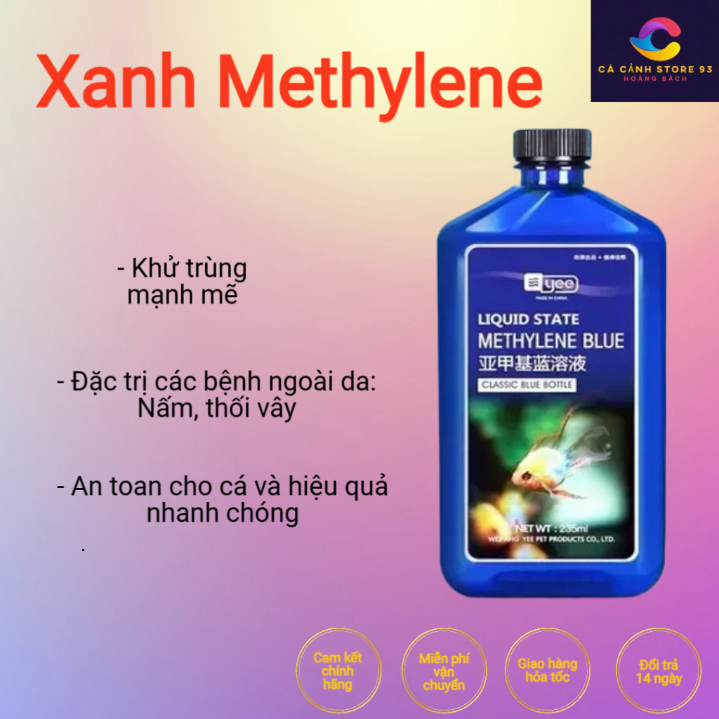 Dung dịch khử trùng, đặc trị các bệnh ngoài da cho cá cảnh Methylene Blue 235ml