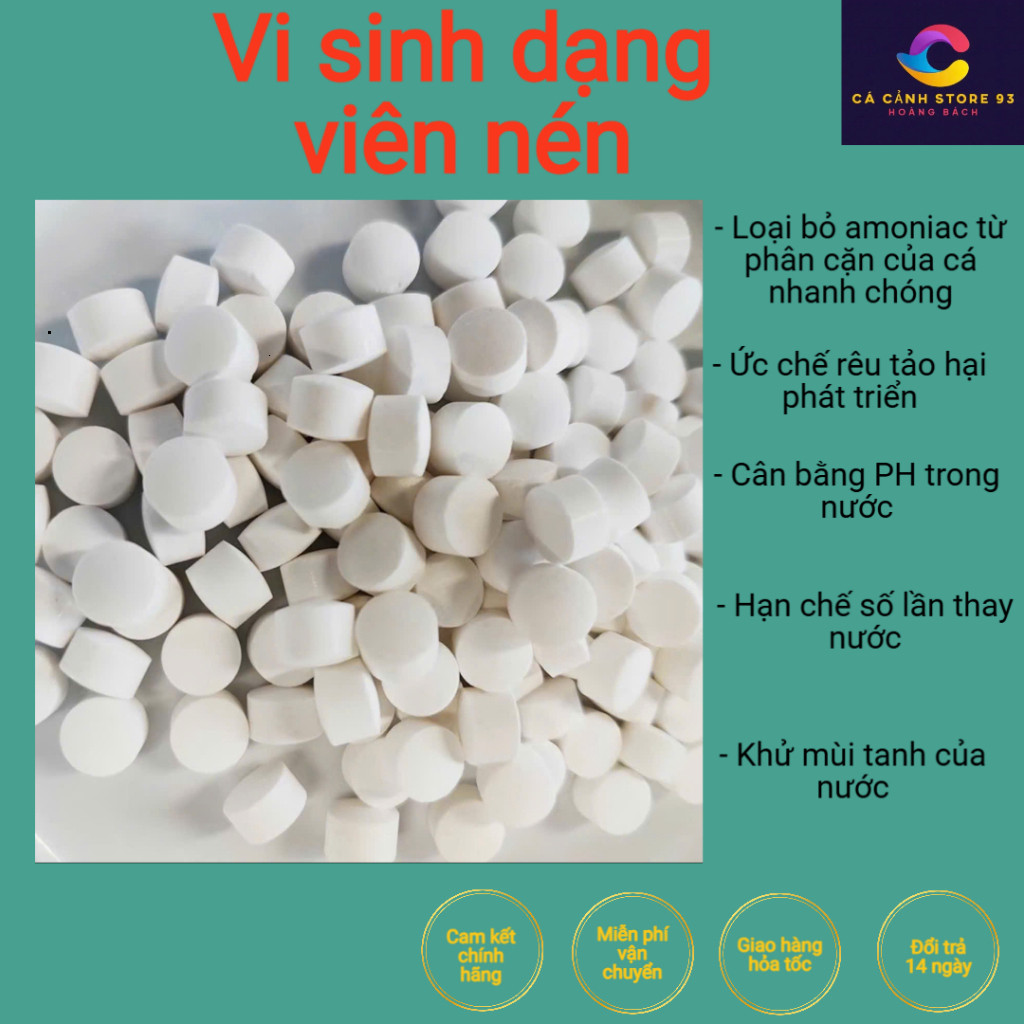 Combo 100 viên vi sinh làm trong nước, cân bằng PH, xử lý chất thải bể cá