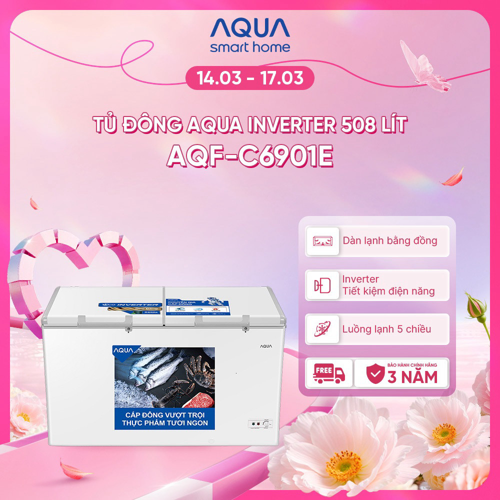 Tủ đông Aqua Inverter 519 Lít AQF-C6901E
