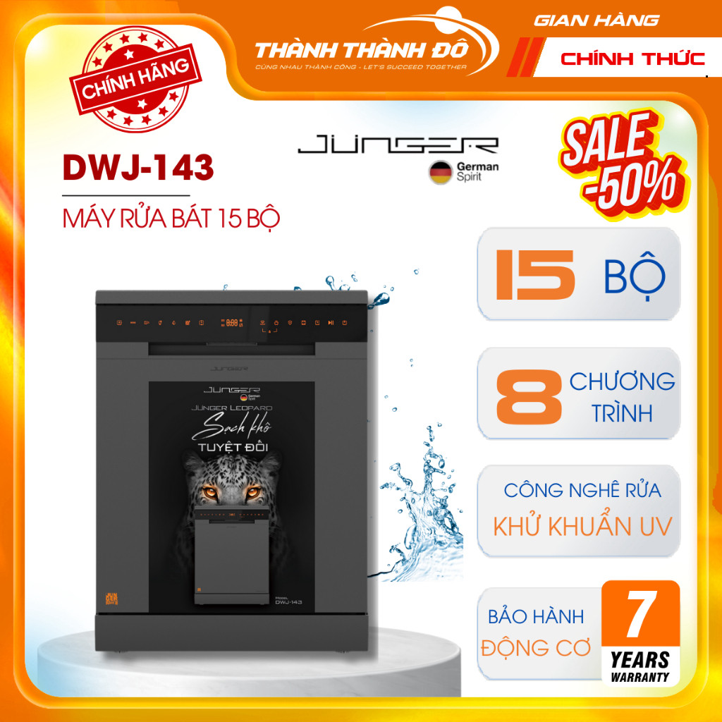 Máy rửa chén bát JUNGER Leopard DWJ-143/DWJ-140 Dung tích 15 bộ Sạch khô tuyệt đốI