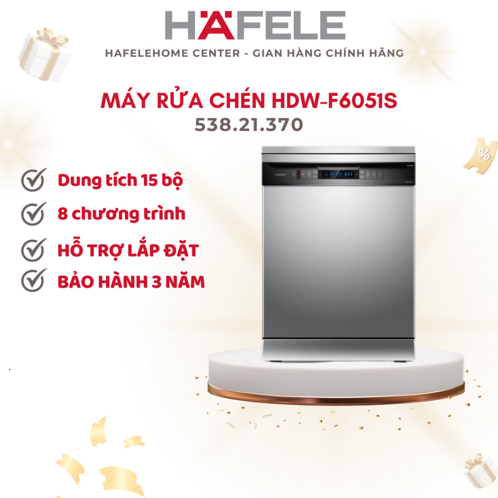 Máy Rửa Chén Hafele HDW-F6051S 538.21.370 - Rửa Sạch Sâu Tiết Kiệm Điện Nước