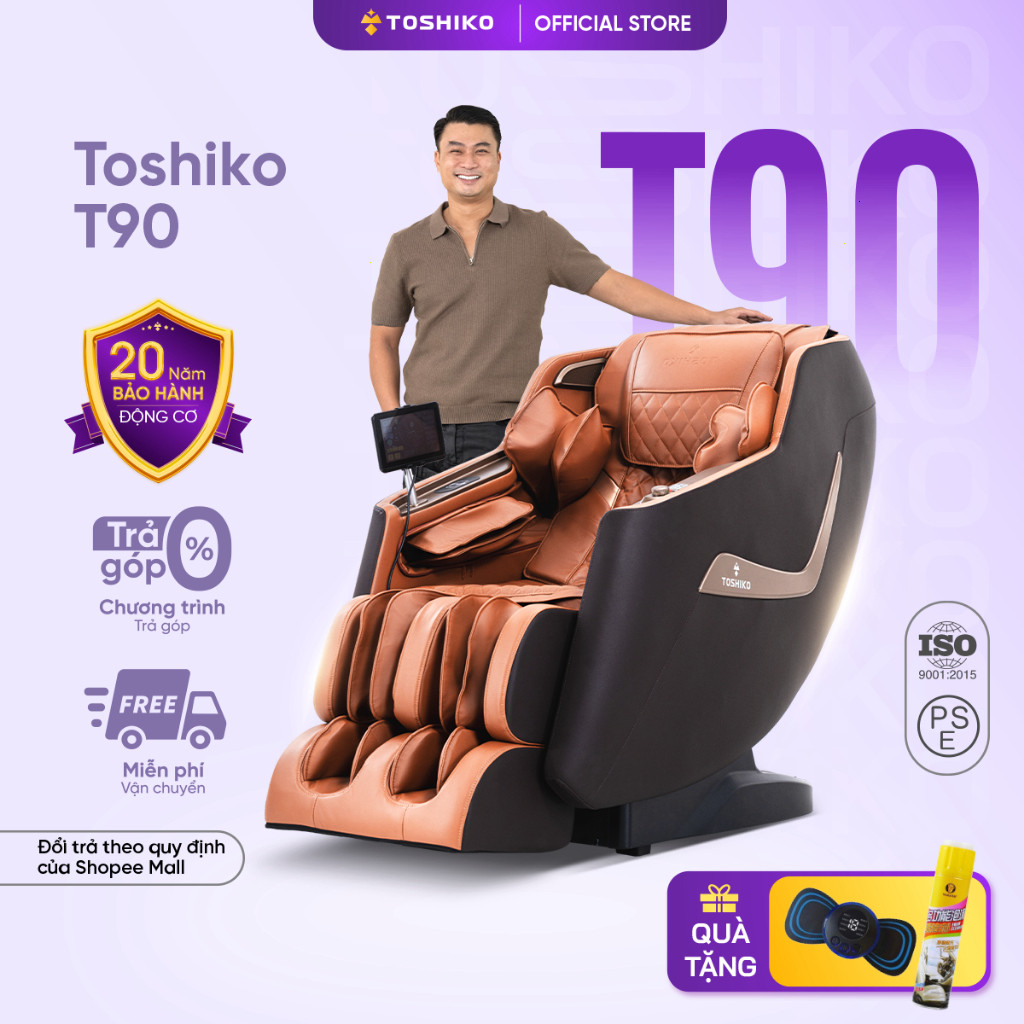 Ghế massage Toshiko T90 với 12 bài tập tự động giúp hỗ trợ massage giảm đau mỏi tại nhà