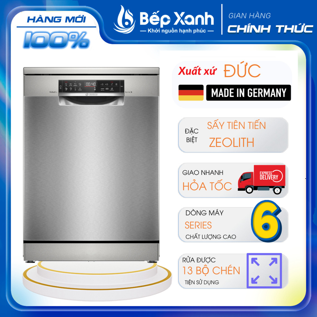 [FREE SHIP HCM] Máy rửa chén Bosch series 6 SMS6ZCI00P/SMS6ZCI02P, nhập khẩu Đức sấy zeolith