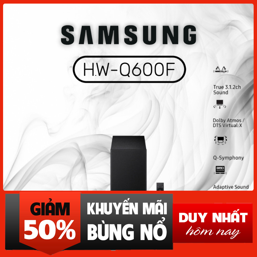 Khuyễn mãi  Loa Thanh Samsung Q-series HW-Q600F Loa Trầm 3.1.2 Kênh Tích Hợp Miễn phí giao hàng.