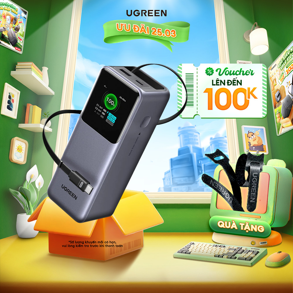 Pin sạc dự phòng Ugreen Nexode 100W/130W/165W/200W | Màn LED hiển thị cao cấp | Chính hãng - Bảo hàn