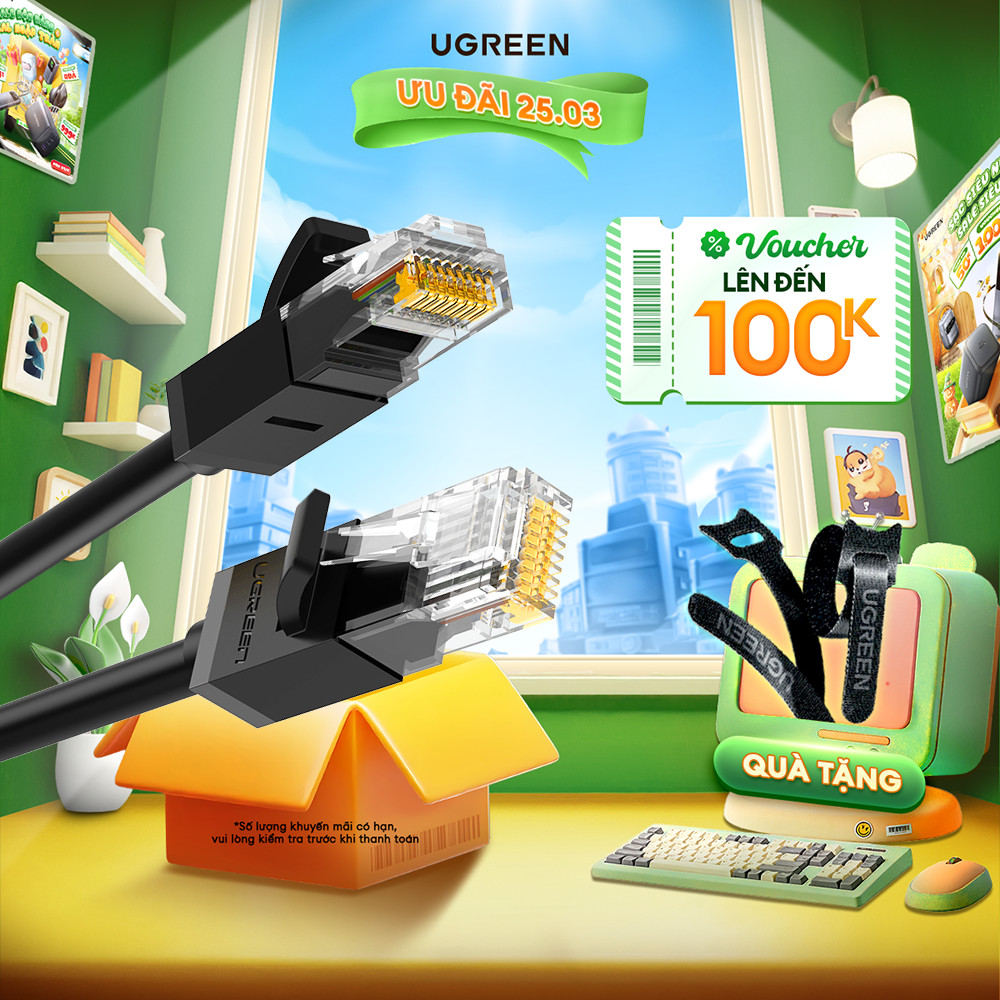 Cáp mạng UGREEN NW102 | Mạng RJ45 | Dài từ 0.5m - 15m | Bảo hành 18 tháng 1 đổi 1 50177 20158 50178 20165