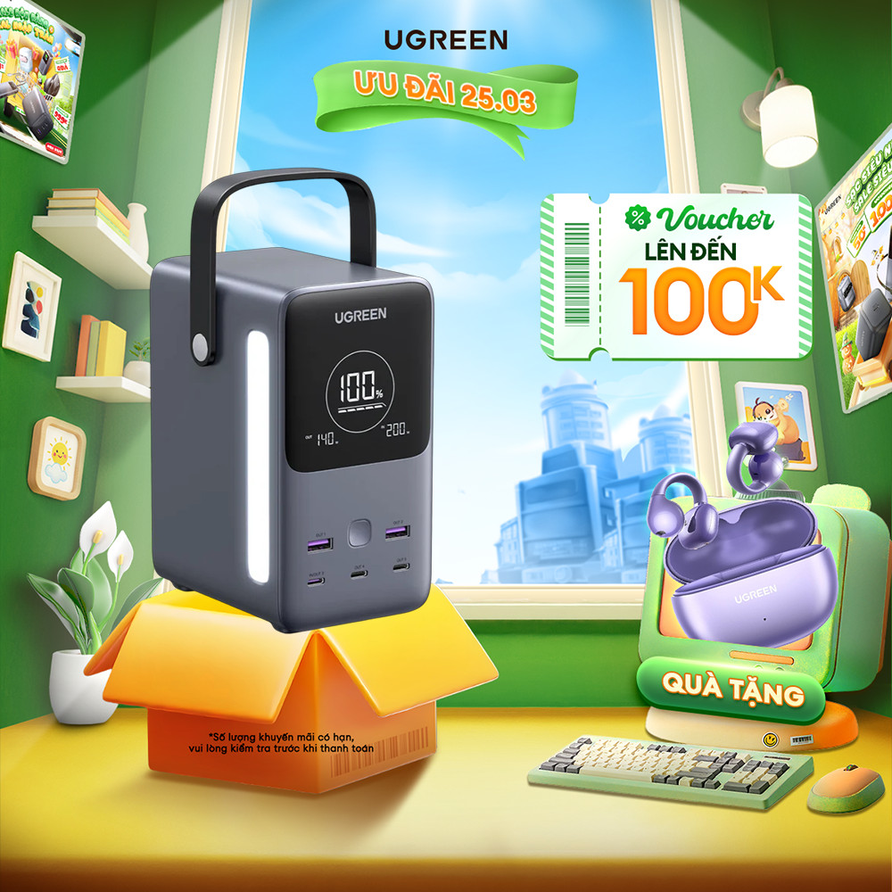 Trạm sạc UGREEN 65W-300W CD268/PB770 | Sạc nhanh 5-7 cổng | Công nghệ GaN II |  Bảo hành 18 tháng 1 