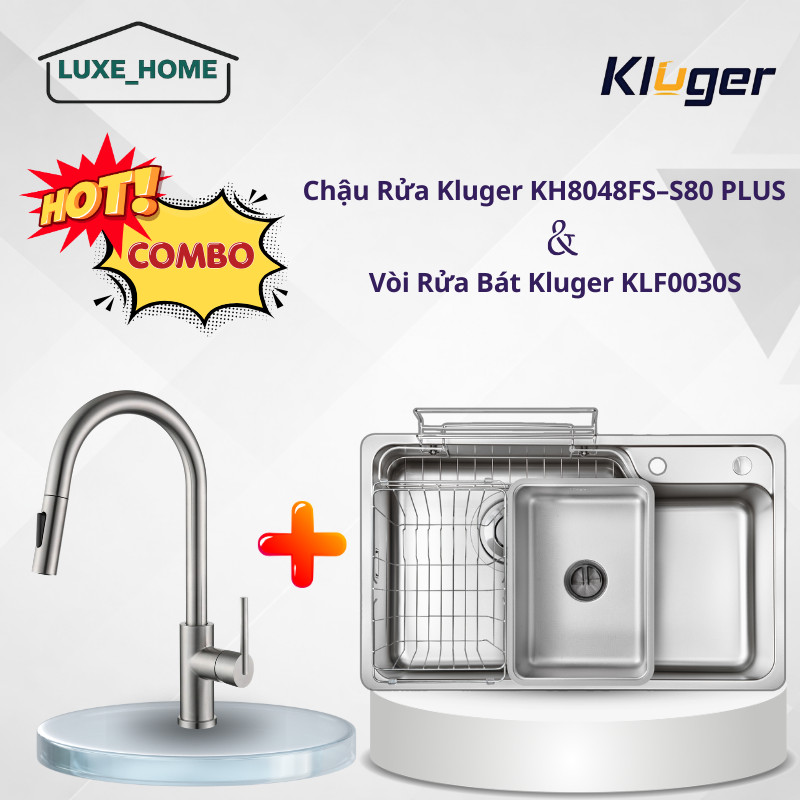 Chậu Rửa Bát Kluger KH8048FS – S80 – Bề Mặt Linen – Thiết Kế Tối Giản – Tối Ưu Hóa Không Gian Bếp