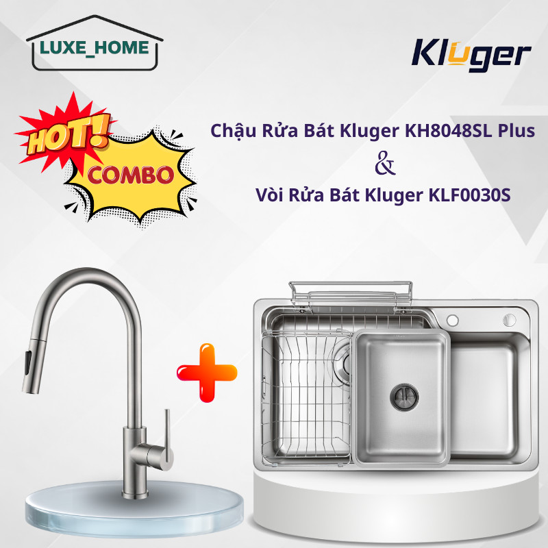 Chậu Rửa Bát Kluger KH8048SL Plus – Công Nghệ Super Linen Hạt Nhỏ Mịn Màng – Hạn Chế Bám Dầu Mỡ
