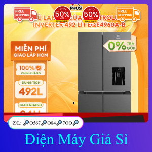 nhắn SHOP✔️_  ib SHOP✔️_  EQE4960AB Tủ Lạnh 4 cửa Electrolux UltimateTaste 700 Inverter 492 Lít [GIA
