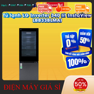 nhắn SHOP nhận mã giảm✔️_  LBB33BLMAI  Tủ lạnh LG Inverter 340 lít InstaView LBB33BLMAI  Hàng chính 