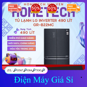 nhắn SHOP✔️_  ib SHOP✔️_  ☑️ GRB22MC  Tủ Lạnh Side by Side LG GRB22MC 490L Inverter 4 Cánh Thép Đen 