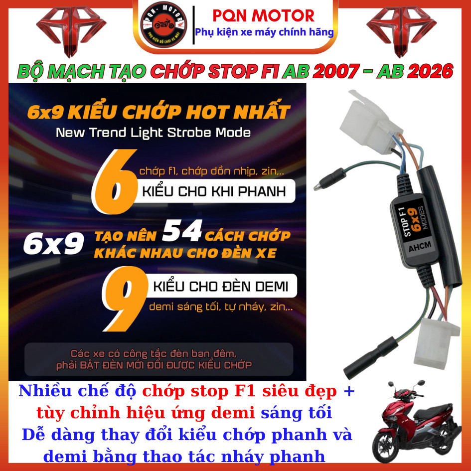 Mạch Stop F1 AB 2026 và AB 2007 Đến AB2025  AB 110 125 150 160 Giắc Zin 100% - Nhiều Chế Độ Chớp