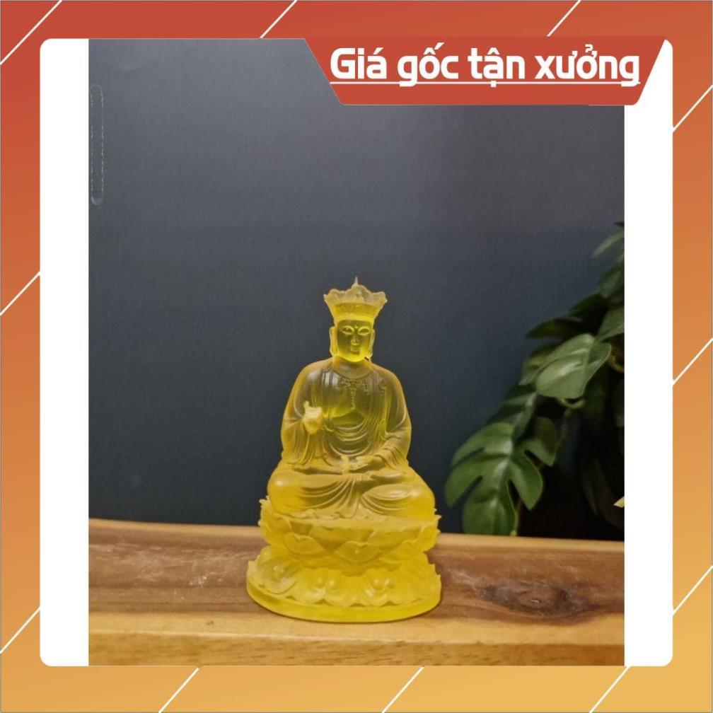 Tượng Địa Tạng Vương Bồ Tát mini 7cm chất liệu poly trong suốt tinh xảo. Tượng Địa Tạng nhí nhỏ để x
