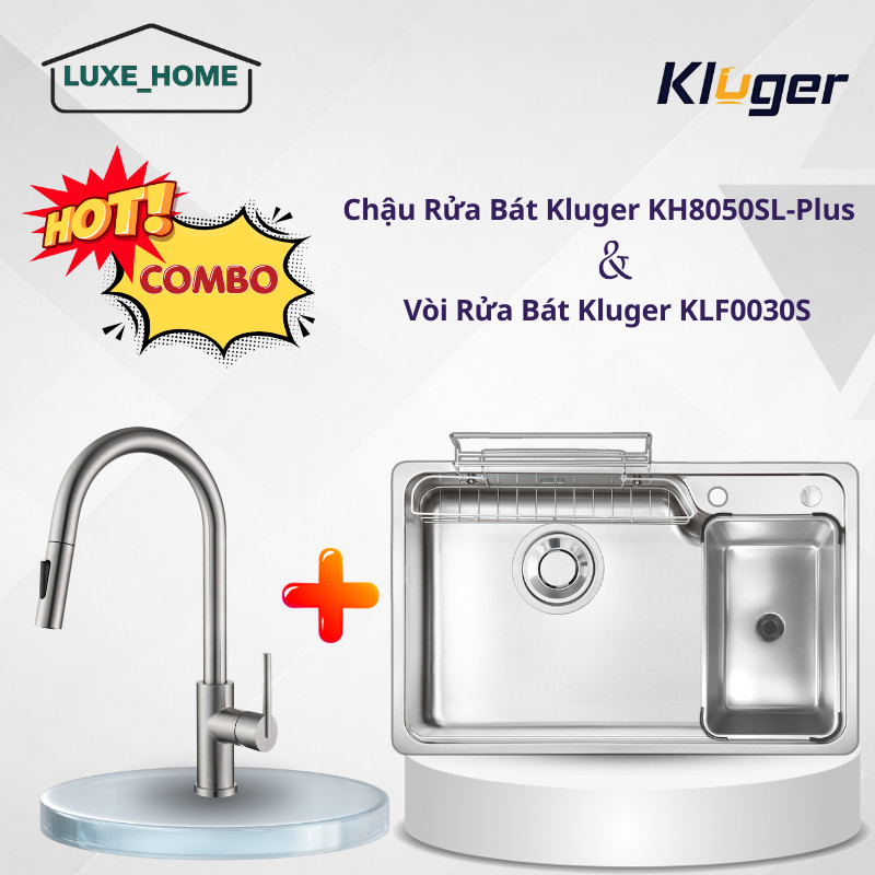 Chậu Rửa Bát Kluger KH8050SL Plus – Công Nghệ Bề Mặt Super Linen – Độ Sâu 210mm – LUX