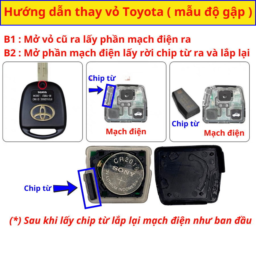 [ GIÁ HUỶ DIỆT ] Vỏ Chìa khoá xe Ô Tô Land Cruiser Parado V71. 2 nút bấm