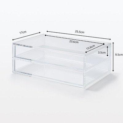 MUJI Hộp Mica Có Nắp Đựng Phụ Kiện/ Mỹ Phẩm ≈L25,5x17x9,5cm