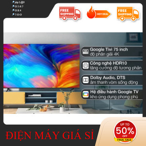 nhắn SHOP nhận mã giảm✔️_  Google Tivi TCL 4K 75 inch 75P638 2022  Việt Nam _mới 100%