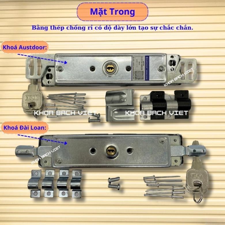 Khoá cửa cuốn tấm liền Austdoor - Bộ khoá cơ cửa cuốn Đài Loan hàng chất lượng cao.