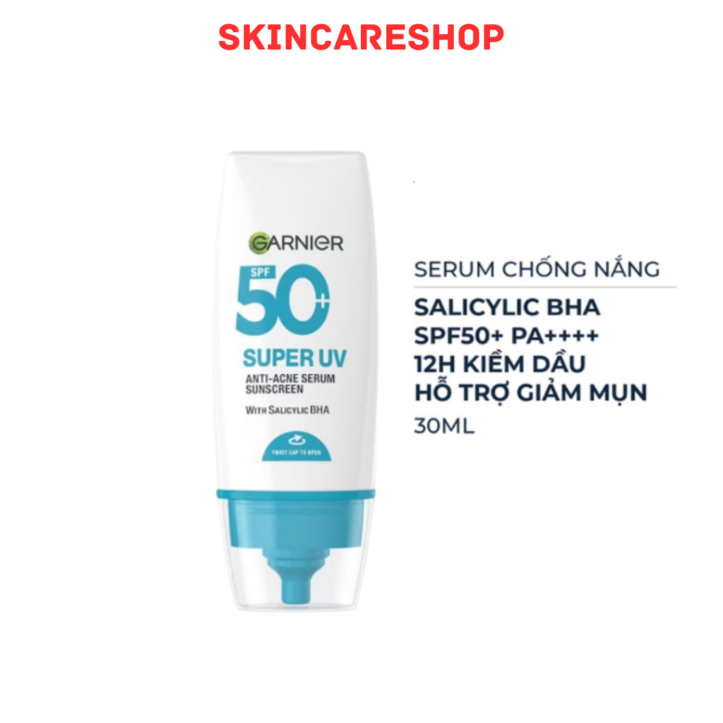Kem Chống Nắng Garnier Super UV Anti - Acne Serum Sunscreen SPF 50+PA++++ 30ml