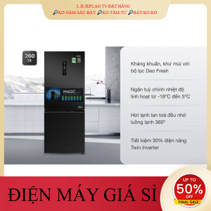 ib giảm thêm✔️_  Tủ lạnh Aqua Inverter 260 lít AQRI298EB BS   _HÀNG MỚI GIÁ TỐT