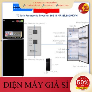 ib giảm thêm✔️_  Tủ lạnh Panasonic Inverter 366 lít NRBL389PKVN _HÀNG MỚI GIÁ TỐT