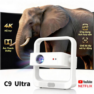 Máy chiếu mini Fintex C9 Ultra - Auto Focus siêu nhanh, hình ảnh 4K sắc nét, loa chất lượng cao, kết nối Bluetooth