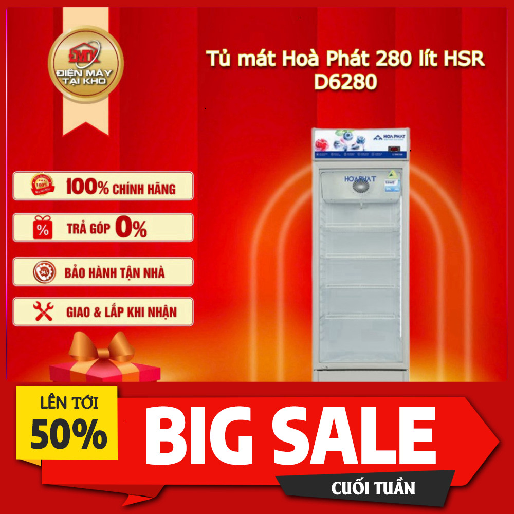 Sale lớn  Tủ Mát HSR D6280 280 Lít – Kính Low E – Gián Tiếp – Chính Hãng HSR Giao nhanh toàn quốc.