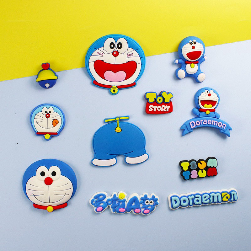 Charm Sticker Doraemon gắn dép có sẵn chân , Sticker Jibitz Doremon siêu hot