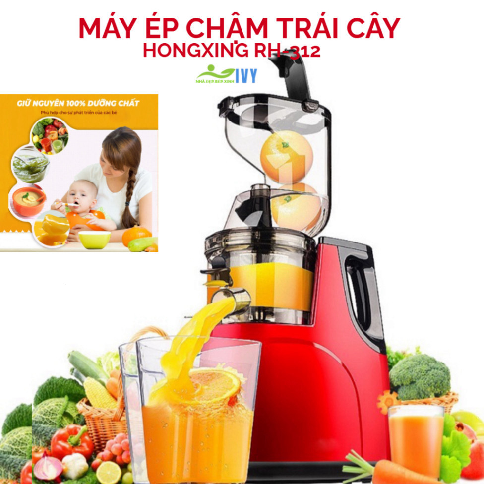 Máy ép chậm trái cây nguyên quả, ép nước hoa quả kiệt bã HONGXING RH-312