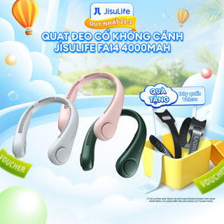 Quạt Đeo Cổ Không Cánh JISULIFE FA14 Gió Tỏa 270 Độ 4000mAh Tiện Lợi, Bảo hành 12 tháng