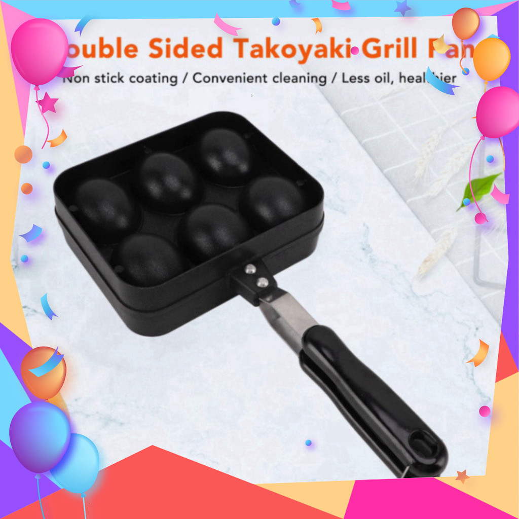 Chảo nướng hai mặt 6 lỗ chống dính grill pan PVN5303 Takoyaki