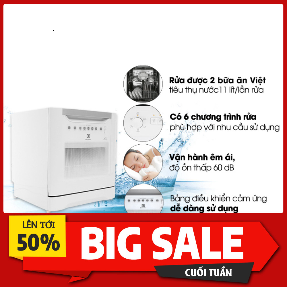 Sale lớn  Máy rửa chén Electrolux 8 BỘ ESF6010BW - Khám Phá Tự Rửa Cực KỲ Tiết Kiệm Giao nhanh toàn 