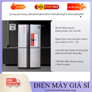 ib.shop✔️_ Tủ lạnh Sharp Inverter 556 lít SJFX630VST (dung tích tổng 626 lít)  THÁI LAN Điện Máy Tồn