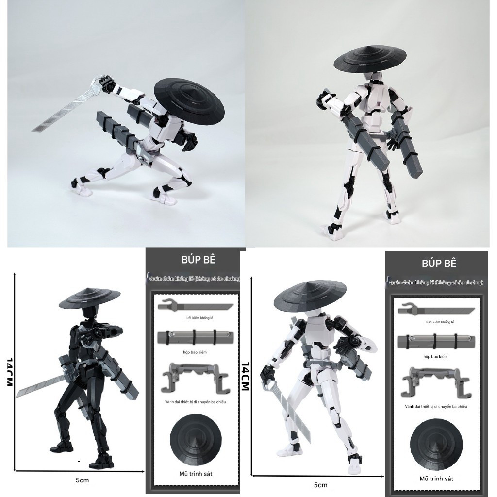 T800 Robot Terminator Khống Nhiệm BB3D Chiến Đấu Dark Sci-Fi 13 Đa Khớp