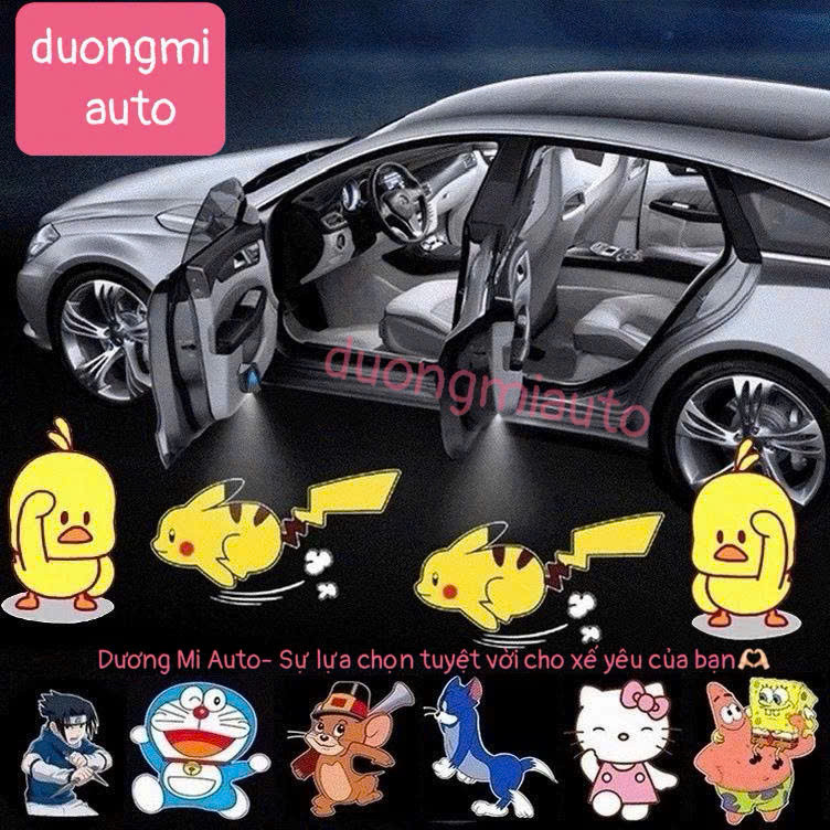 1 Đèn Led Chuyển Động Khi Mở Cửa Xe Ô Tô - Gắn Đuôi Xe Máy Nhiều Hình Pikachu Làm Bằng Sợi Carbon