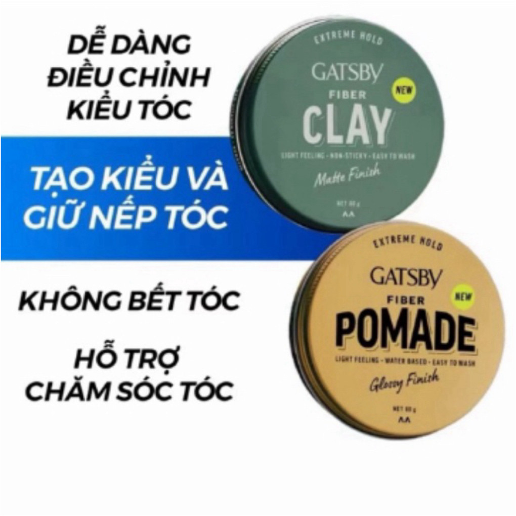 Sáp Vuốt Tóc Gatsby Fiber 80g Giữ Nếp Tạo Kiểu Tự Nhiên - Mới