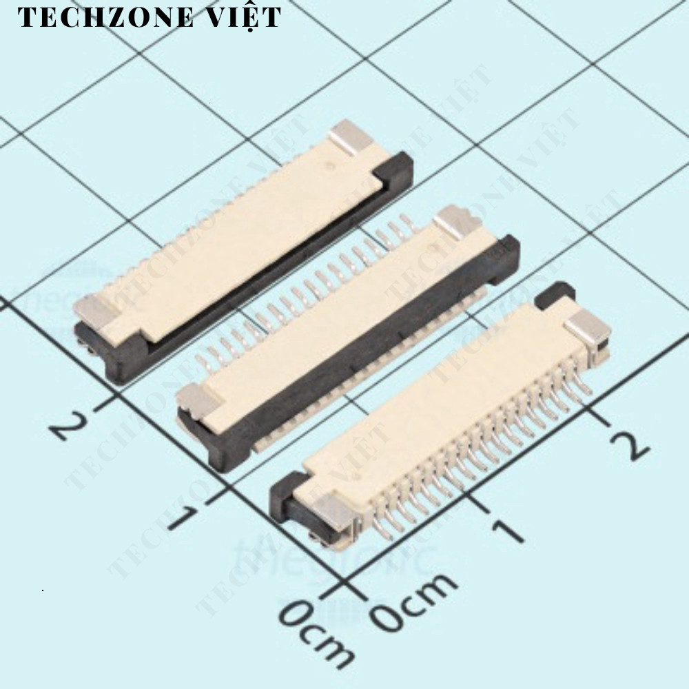 [10 Cái]- Cổng FPC 18 Chân 1.0mm Tiếp Điểm Trên TechZone Việt TechZone Việt