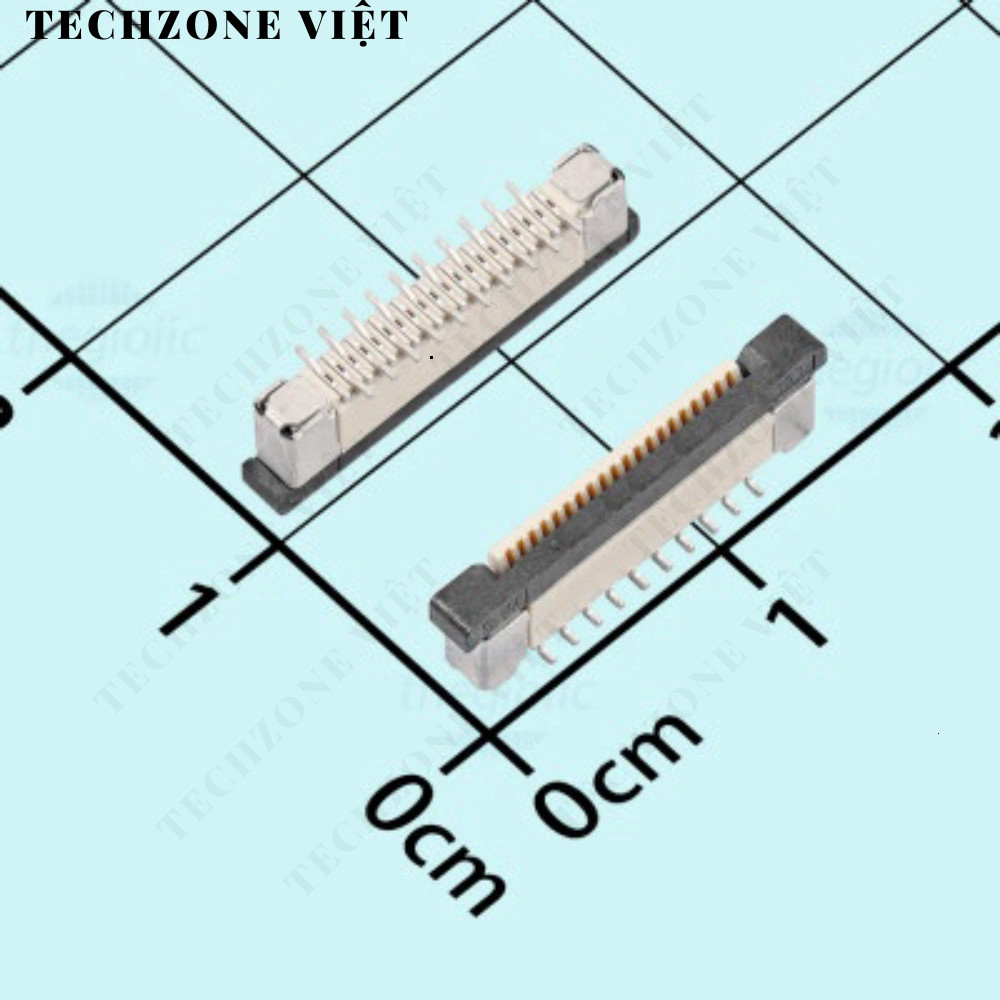 [10 Cái]- Cổng FPC 20 Chân 0.5mm Tiếp Điểm Dọc TechZone Việt TechZone Việt