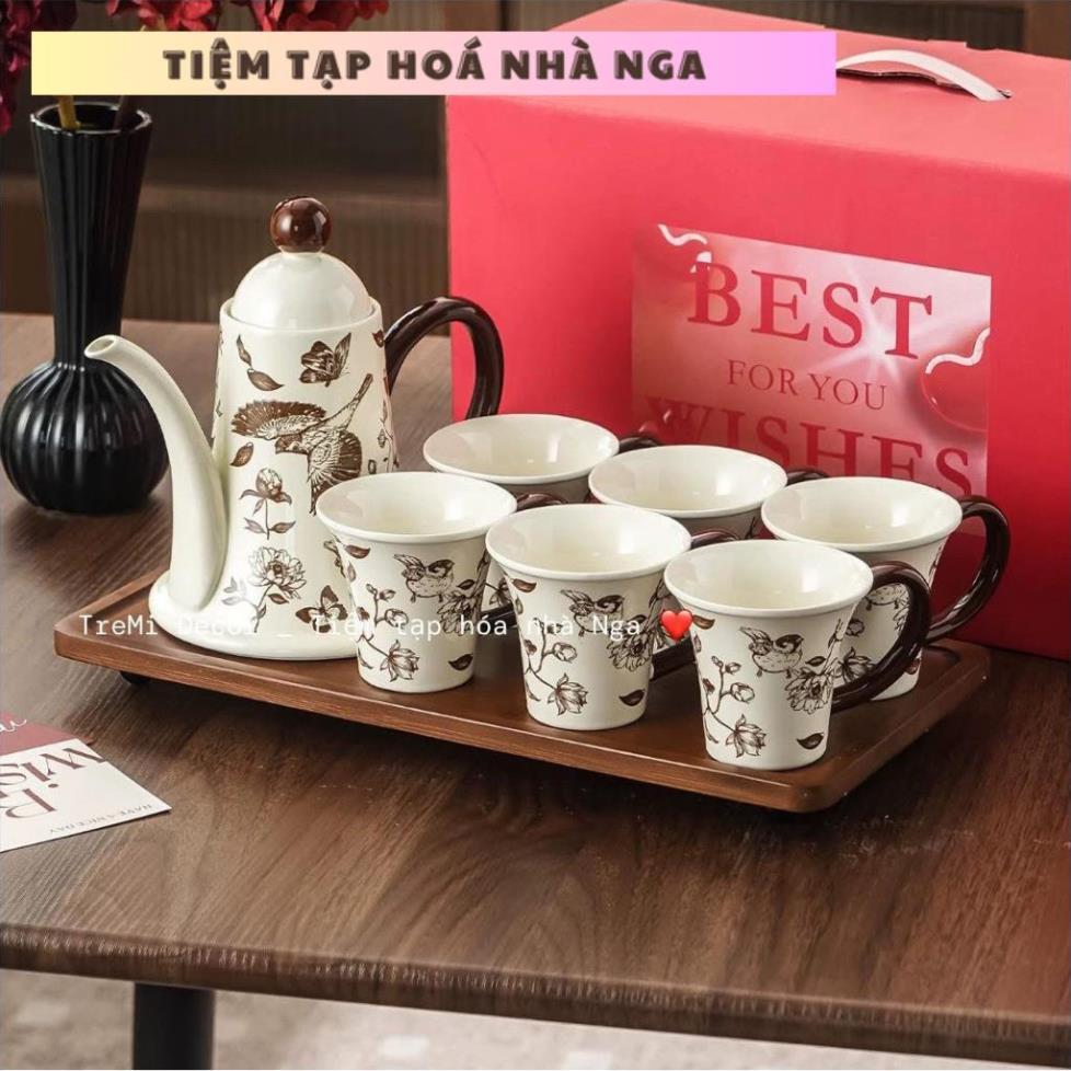 Bộ ly uống nước xinh để bàn phòng khách, ly trà xinh