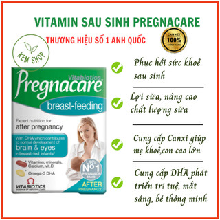 [Kemshop] Vitamin tổng hợp sau sinh Pregnacare Breastfeeding, Bú Anh 84 viên giúp lợi sữa, tăng sức khỏe mẹ cho con bú, 