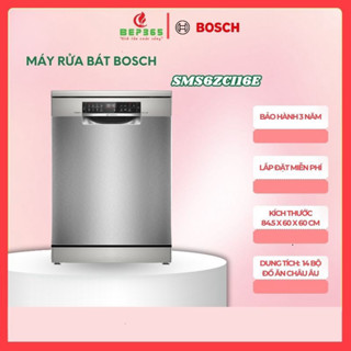 Máy rửa bát Bosch SMS6ZCI16E - 8 chương trình rửa - Sấy Zeolith - Tự động điều chỉnh chất tẩy rửa