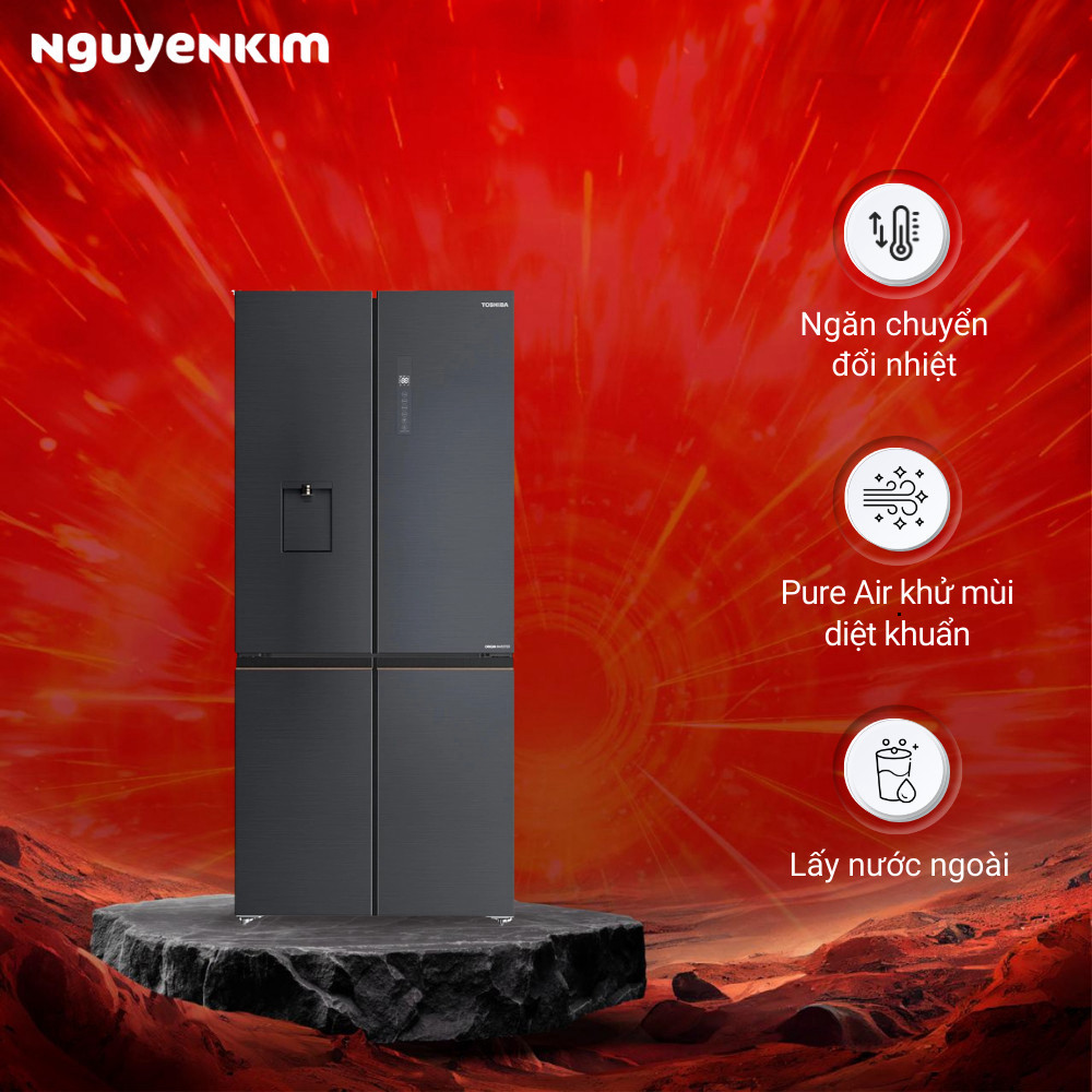 Tủ lạnh 4 cánh Toshiba Inverter 515 lít GR-RF675WI-PMV(06)-MG