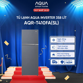 Tủ lạnh ngăn đông trên Aqua Inverter 358L AQR-T410FA(SL) - Bảo hành 2 năm - Freeship toàn quốc