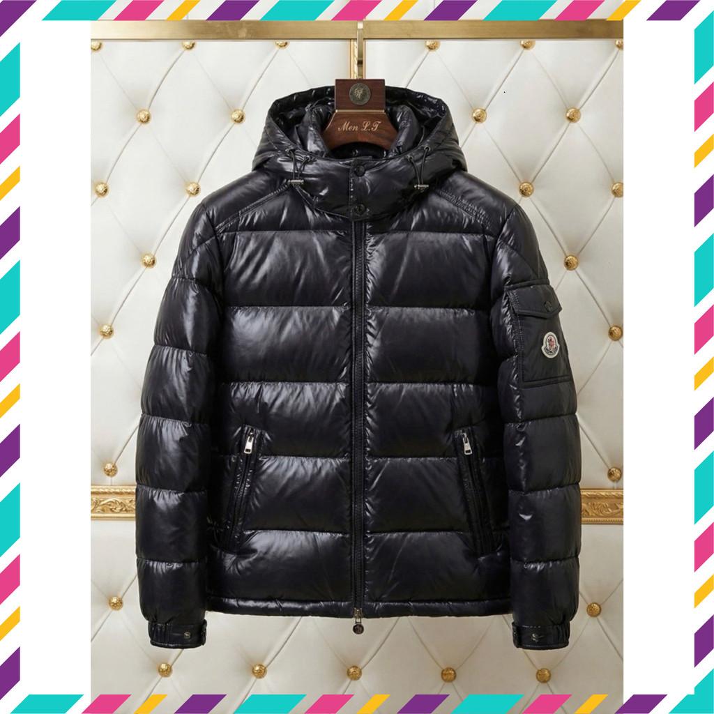 { ÔNG CHÚ AMIRI } Áo Phao Lông Vũ Nam Moncler Đen Size S-M