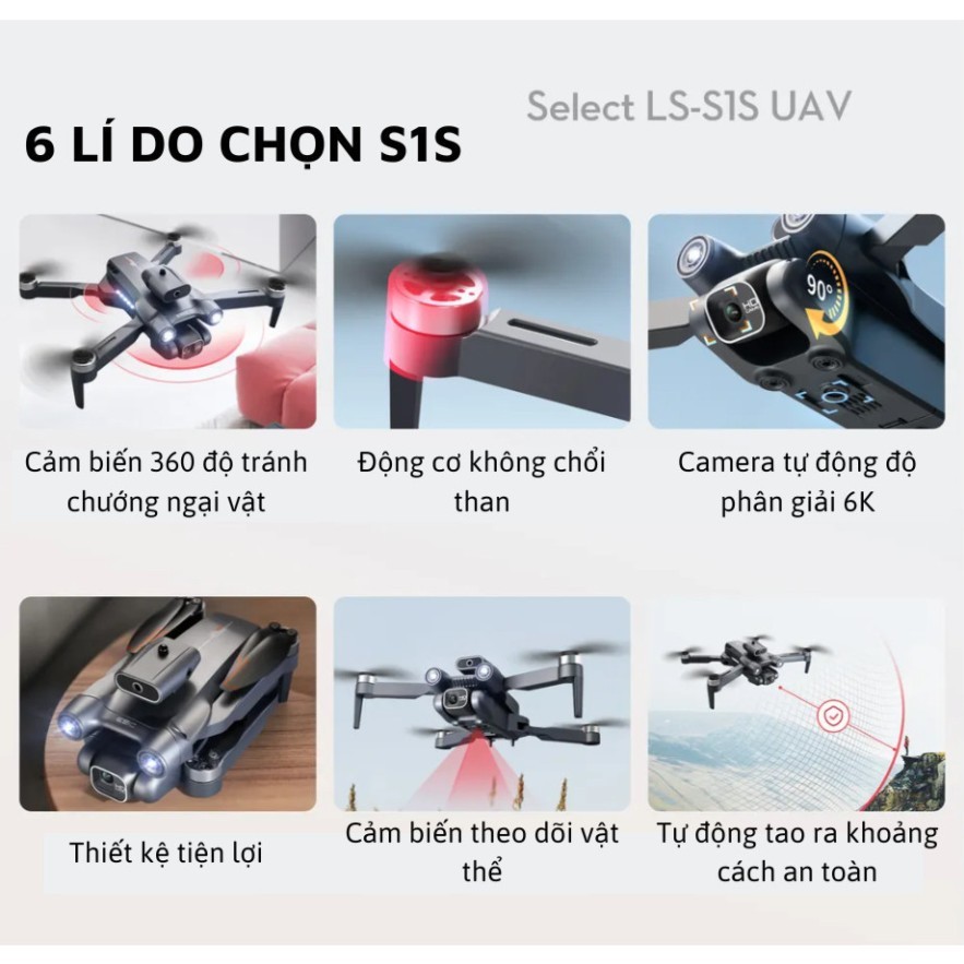 Flycam S1S camera 8K S1S PRO, Flycam mini có thể so sánh với flycam f11s pro 4k, không chổi than cảm