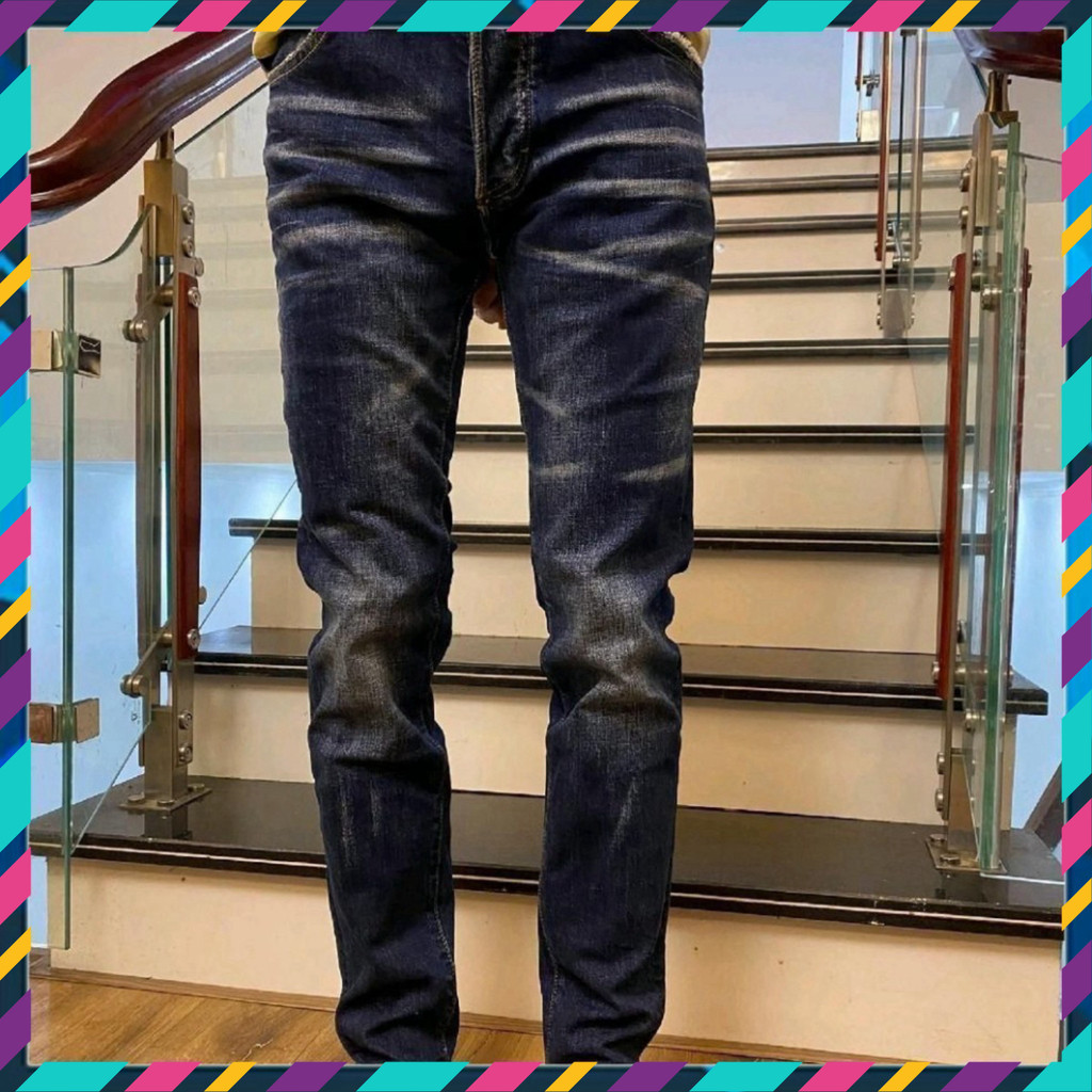 { ÔNG CHÚ AMIRI } "Quần Jeans Nam Mới Xanh Trơn Túi Độc Đáo"