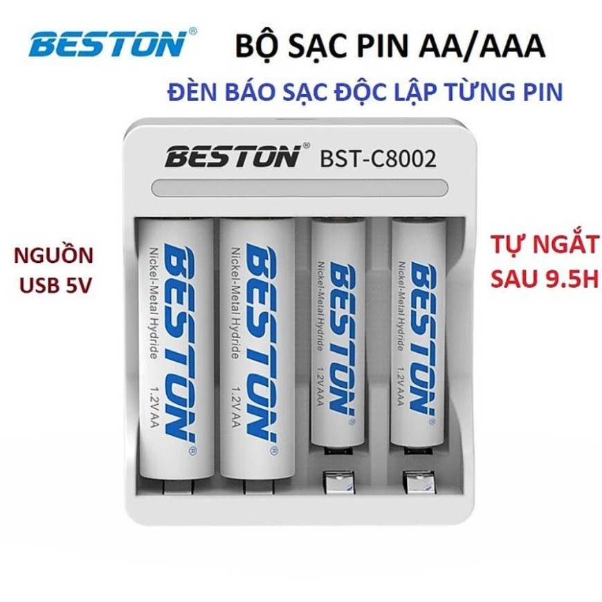 Combo Sạc C8002 và pin sạc 2A 3A - Dung lượng lớn - BESTON