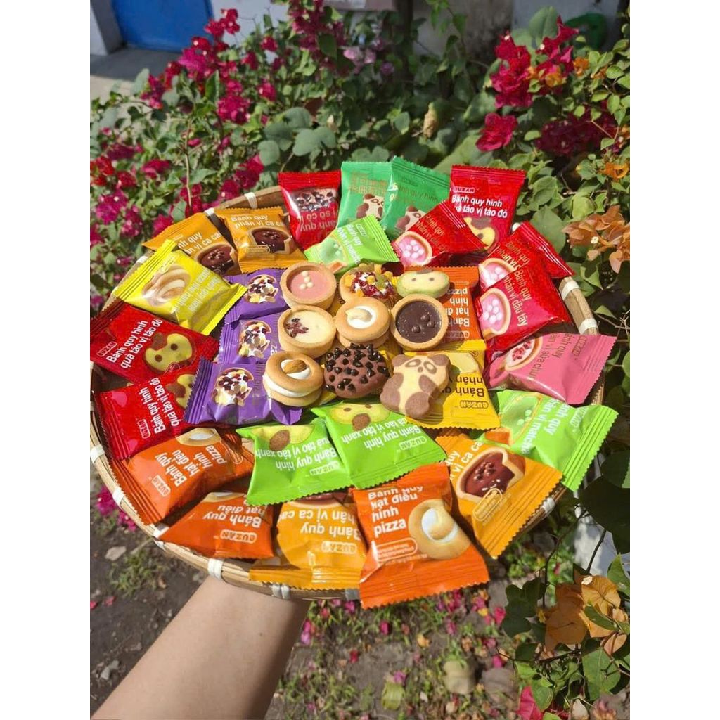 Bánh Quy Bơ Sữa LSS Quzan 1KG LSS phiên bản mới mix vị - Bánh kẹo đồ ăn vặt siêu ngon