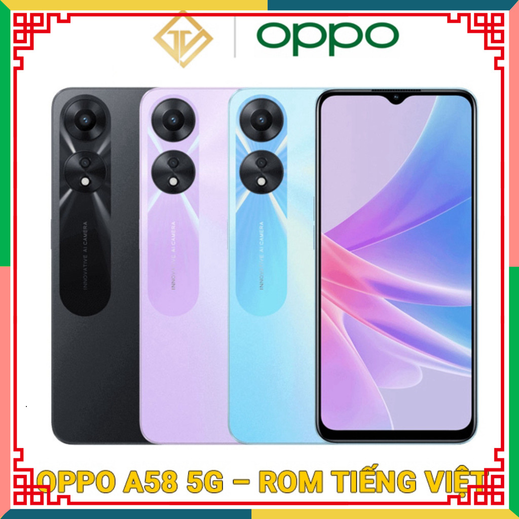 Điện thoại OPPO A58 5G (6GB/128GB) Màn hình rộng 6.72 inch , Dimensity 700 - Hàng nhập khẩu
